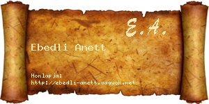 Ebedli Anett névjegykártya